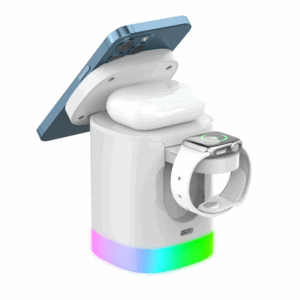 LAX 3-in-1 MagSafe Compatible Compact Wireless Charging Station - White - Image 7