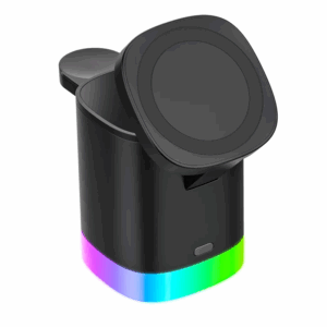 LAX 3-in-1 MagSafe Compatible Compact Wireless Charging Station - Black - Image 7