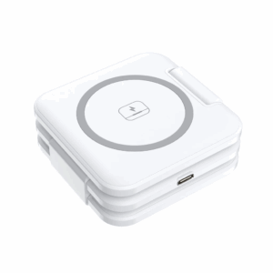 LAX 3-in-1 Magnetic Foldable Wireless Charger for iPhone, Apple Watch, AirPods - White - Image 3