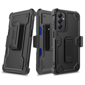 EDGE CLUTCH Series Holster Case w/ Tempered Glass for Samsung Galaxy A15 5G - Black - Image 4