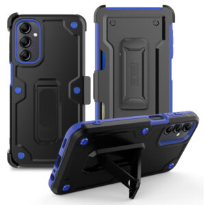 EDGE CLUTCH Series Holster Case w/ Tempered Glass for Samsung Galaxy A15 5G - BlackBlue - Image 12