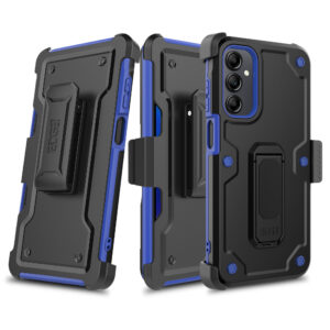 EDGE CLUTCH Series Holster Case w/ Tempered Glass for Samsung Galaxy A15 5G - BlackBlue - Image 10