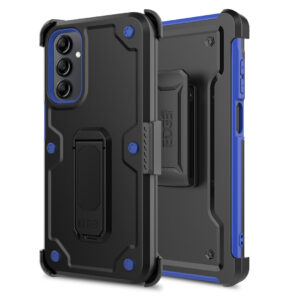 EDGE CLUTCH Series Holster Case w/ Tempered Glass for Samsung Galaxy A15 5G - BlackBlue - Image 11