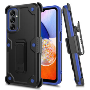 EDGE CLUTCH Series Holster Case w/ Tempered Glass for Samsung Galaxy A15 5G - BlackBlue - Image 13