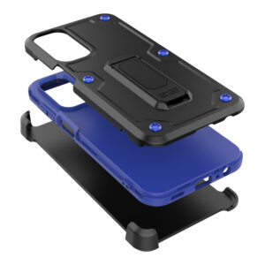 EDGE CLUTCH Series Holster Case w/ Tempered Glass for Samsung Galaxy A15 5G - BlackBlue - Image 4