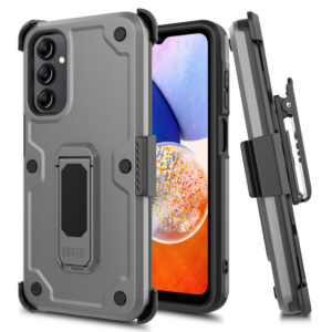 EDGE CLUTCH Series Holster Case w/ Tempered Glass for Samsung Galaxy A15 5G - Gray - Image 13
