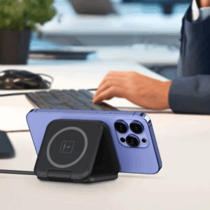 LAX 3-in-1 Magnetic Foldable Wireless Charger for iPhone, Apple Watch, AirPods - Black - Image 7