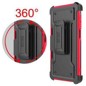 EDGE CLUTCH Series Holster Case w/ Tempered Glass for Samsung Galaxy A15 5G - BlackRed - Image 10