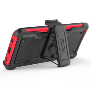 EDGE CLUTCH Series Holster Case w/ Tempered Glass for Samsung Galaxy A15 5G - BlackRed - Image 4