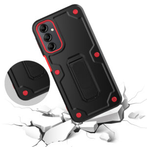EDGE CLUTCH Series Holster Case w/ Tempered Glass for Samsung Galaxy A15 5G - BlackRed - Image 6