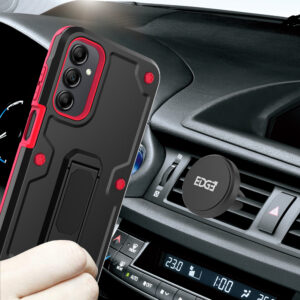 EDGE CLUTCH Series Holster Case w/ Tempered Glass for Samsung Galaxy A15 5G - BlackRed - Image 8