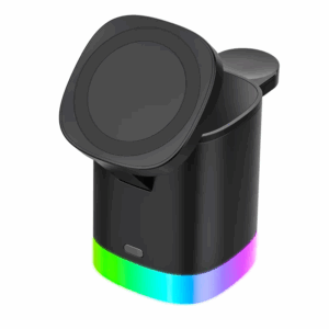 LAX 3-in-1 MagSafe Compatible Compact Wireless Charging Station - Black - Image 10