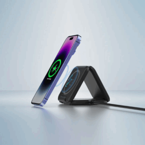 LAX 3-in-1 Magnetic Foldable Wireless Charger for iPhone, Apple Watch, AirPods - Black - Image 3