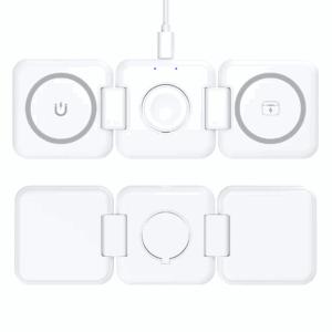 LAX 3-in-1 Magnetic Foldable Wireless Charger for iPhone, Apple Watch, AirPods - White - Image 5
