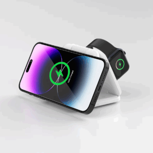 LAX 3-in-1 Magnetic Foldable Wireless Charger for iPhone, Apple Watch, AirPods - White - Image 7