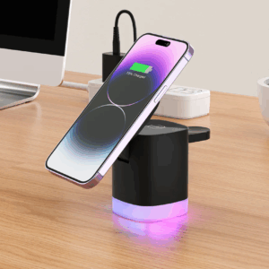 LAX 3-in-1 MagSafe Compatible Compact Wireless Charging Station - Black - Image 5