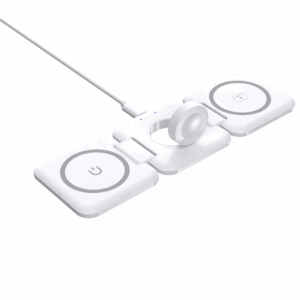 LAX 3-in-1 Magnetic Foldable Wireless Charger for iPhone, Apple Watch, AirPods - White - Image 11