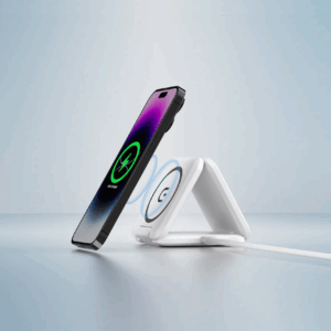 LAX 3-in-1 Magnetic Foldable Wireless Charger for iPhone, Apple Watch, AirPods - White - Image 12