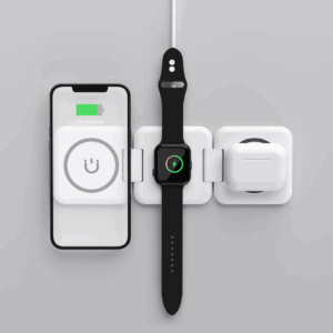 LAX 3-in-1 Magnetic Foldable Wireless Charger for iPhone, Apple Watch, AirPods - White - Image 13