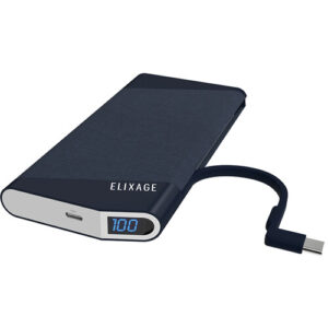 Elixage 10,000 mAh PD 3.0  Power Bank with Built-in USB C Output - Blue - Image 3