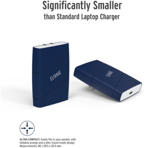 Elixage 45W PD GaN USB-C Wall Charger - Blue - Image 3