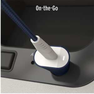 Elixage 30W PD USB-C Car Charger wtih 4 FT USB-C Cable - Blue - Image 6