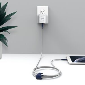 Elixage 30W PD USB-C Wall Charger wtih 6 FT USB-C Cable - White - Image 6
