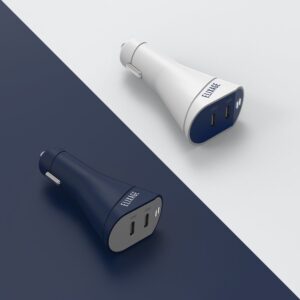 Elixage 36W PD Dual Port USB-C Car Charger - White - Image 3