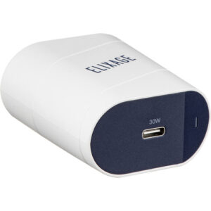 Elixage 30W PD USB-C Wall Charger wtih 6 FT USB-C Cable - White - Image 3