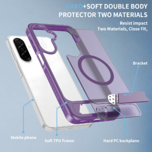 EDGE Mag Pro Case with Kickstand for Samsung Galaxy A17 5G / A16 5G - Purple - Image 6