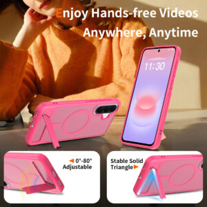 EDGE Mag Pro Case with Kickstand for Samsung Galaxy A37 / A36 - Hot Pink - Image 3