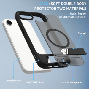 EDGE Mag Pro Case with Kickstand for iPhone 16E / 17E - Black - Image 7