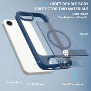 EDGE Mag Pro Case with Kickstand for iPhone 16E / 17E - Blue - Image 7
