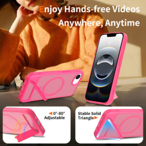 EDGE Mag Pro Case with Kickstand for iPhone 16E / 17E - Hot Pink - Image 3