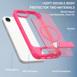 EDGE Mag Pro Case with Kickstand for iPhone 16E / 17E - Hot Pink - Image 7