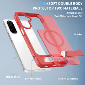 EDGE Mag Pro Case with Kickstand for Samsung Galaxy A17 5G / A16 5G - Red - Image 6