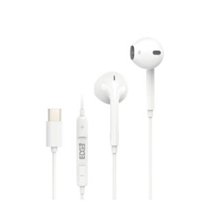 Edge Pulse Series Type-C Stereo Wired Earbuds - White - Image 1