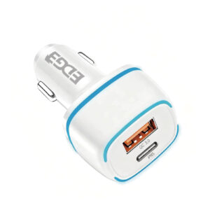 EDGE Power Series Duo 48W Car Charger (Type-C 30W / USB-A 18W) - White - Image 2