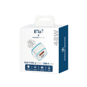 EDGE Power Series Duo 48W Car Charger (Type-C 30W / USB-A 18W) - White - Image 1