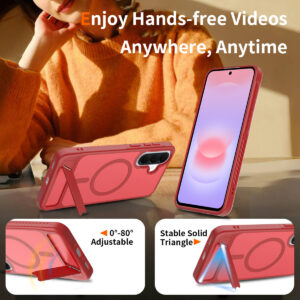 EDGE Mag Pro Case with Kickstand for Samsung Galaxy A37 / A36 - Red - Image 3