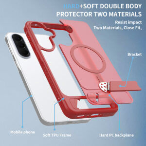 EDGE Mag Pro Case with Kickstand for Samsung Galaxy A37 / A36 - Red - Image 6