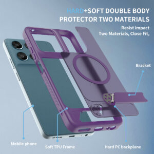 EDGE Mag Pro Case with Kickstand for Moto G 5G 2026 / 2025 & G Play 2026 - Purple - Image 7