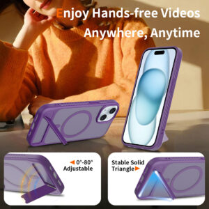EDGE Mag Pro Case with Kickstand for iPhone 15 / 14 / 13 - Purple - Image 3