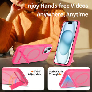 EDGE Mag Pro Case with Kickstand for iPhone 15 / 14 / 13 - Hot Pink - Image 3