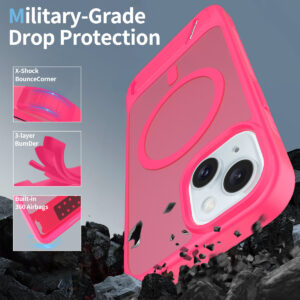 EDGE Mag Pro Case with Kickstand for iPhone 15 / 14 / 13 - Hot Pink - Image 4
