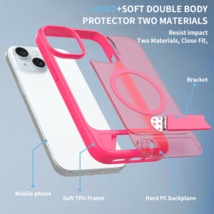 EDGE Mag Pro Case with Kickstand for iPhone 15 / 14 / 13 - Hot Pink - Image 7
