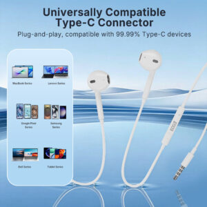 Edge Pulse Series 3.5mm Stereo Wired Earbuds - White - Image 6